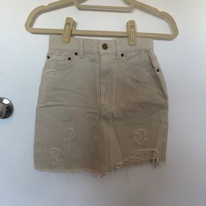 BDG Cream Jean Skirt
